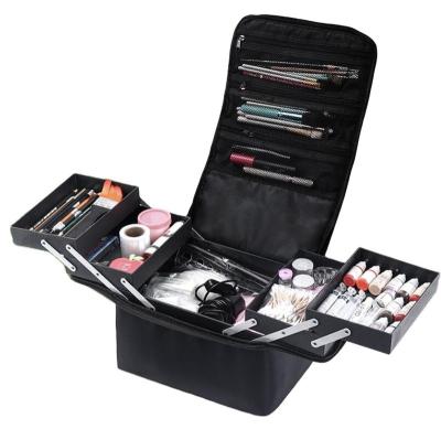 China Luxury PU Cosmetic Make Up Train Case&Bag For Ladies Multi Purpose Tool Box for sale