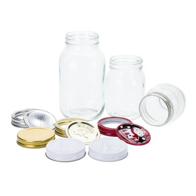 China 250ml 500ml 1000ml Square Viable Empty Jar Honey Jar Frascos de vidrio Glass Transparent Glass Jars With Screw Alumimum Lid for sale