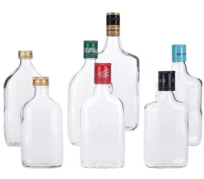 China 250ML FLAT Beverage Glass Bottle Liquor for sale