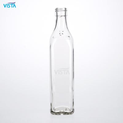 China 535ml Full Size Beverage Square Syrup Flint Glass Bottle With Screw Cap for sale