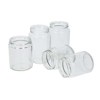 China Viable factory wholesale all sizes of clear transparent glass jar for food storage price and quality twist off the good in Vogue for sale