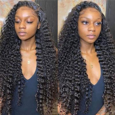 China Mink Deep Wave Brazilian Human Hair Lace Front Wig Virgin HD Natural Wave Hair Wigs Deep Transparent Lace Wigs For Black Women for sale