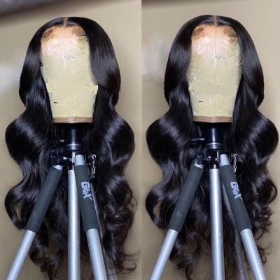 China Free Sample Body Wave Brazilian 360 Lace Front Human Hair Wigs HD Lace 13x4 13x6 Pre Plucked To Lace Frontal Wigs For Black Women for sale