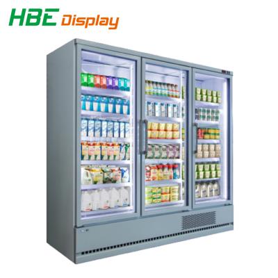 China Commercial Single-Temperature 3 Glass Door Refrigeration Equipment Refrigerator Cooler For Supermarket for sale