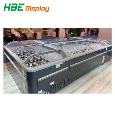 China Commercial Refrigerator Island Single-temperature Refrigeration Equipment Frozen Chest Freezer For Supermarket for sale