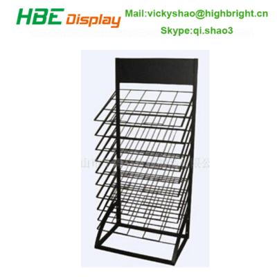 China Metal Pocket Folding Display Stand, Steel Wire Brochure Display Stand, Floor Card Holders for sale