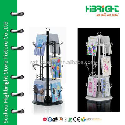 China Eco - Friendly Rotating Floor Display Rack Postcard Display Stands for sale