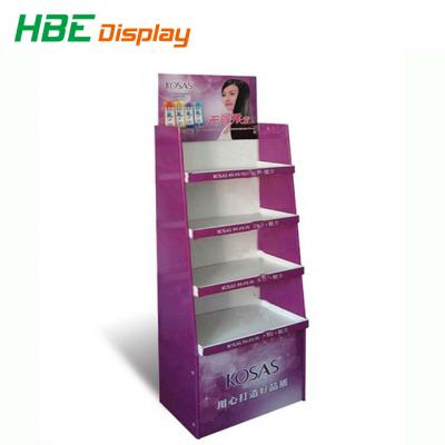 China Eco - Friendly Supermarket Cardboard Floor Standing E Paper Display For Cosmetics for sale