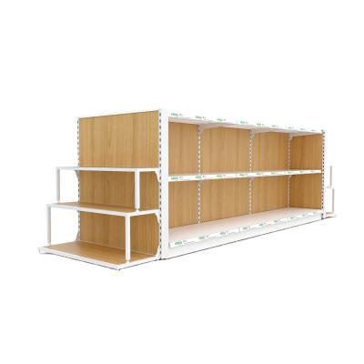 China Environmental Friendly Store Furniture Wooden Retail Store Display Shelving Supermarket Shelves Store Gondola Racks for sale