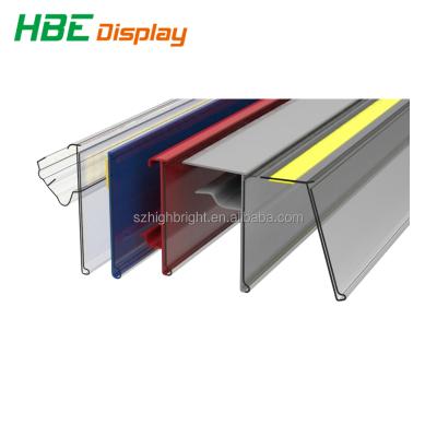 China Durable Plastic PVC Data Strip Tag Label Holder Supermarket Store Shelf Continental Shelf Label Holder for sale