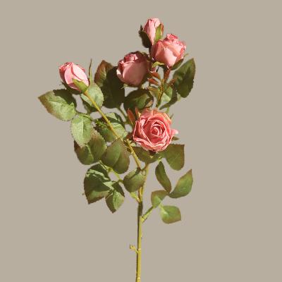 China American Retro 5 Head Vintage Roses Artificial Flower Dinnjng Premium Table Decor for sale