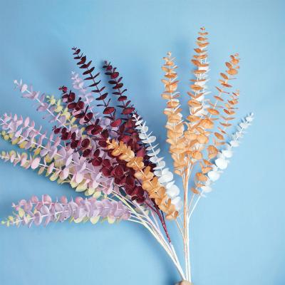 China Minimalist Artificial Flower Fake Eucalyptus Leaves Fake Euca Eucalyptus Leaf Ties Wedding Decoration Flowers for sale