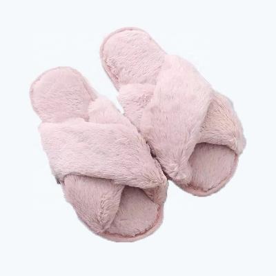 China Fashion Trend Customized Size Logo Colors Flurry Soft Warm EVA Sole Home Supplies Woman Sandals Female Slippers for sale