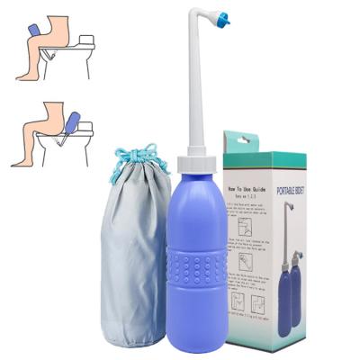 China Portable Handheld Travel Toilet Bidet Bottle Large Capacity Travel Bidet Sprayer 650ml Home Bidet Sprayer Personal Cleaner Bidet for sale