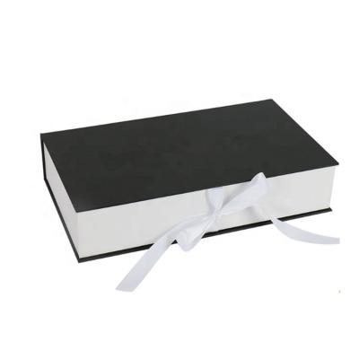 China Handmade Magnet Folding Boxes With Ribbons Luxury Gift Box For Cosmetic Cardboard Gift Packaging Box for sale