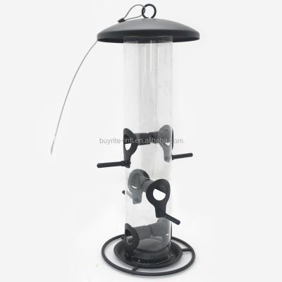 China Durable Easy Use PC Large Tube Powder Metal Seed Coating Bird Feeder for sale