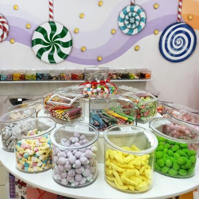 China Ecobox supermarket and candy store round food bulk bins candy plastic bin dried nut cereal containers for sale