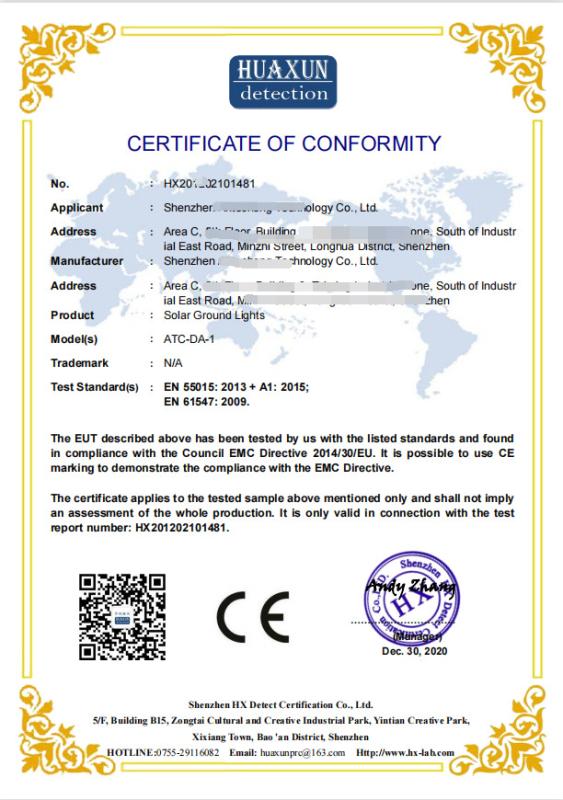 CE - Dongguan Hongchuangyuan Optoelectronics Co., Ltd.