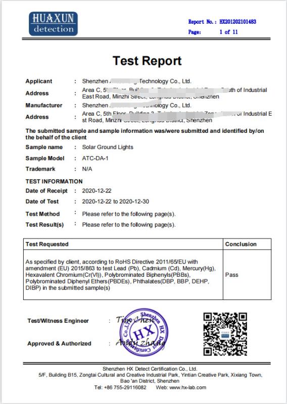 RoHS - Dongguan Hongchuangyuan Optoelectronics Co., Ltd.