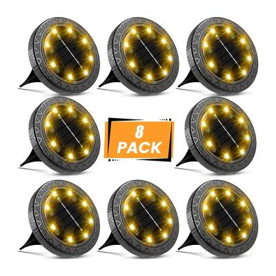 China modern & Hot Selling 8 LED Amazon Cozy Solar Pathway Lights Solar Decor Waterproof White Hot White Waterproof Garden Lights Outdoor Solar Powered Lights Solar Decorative Garden Lights for sale