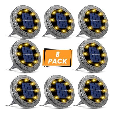 China modern & Amazon Hot White Cozy Pathway Lights Solar Decor Hot Sale 8 Pack Solar Led Landscape Lights Solar Ground Lights Outdoor Warm White Ground Lights for sale