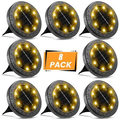 China modern & Popular Warm White 8 LED Solar Earth Garden Pathway Cozy Solar Decor Lights Outdoor Waterproof Led Light Decorative Lighting Amazon Solar Garden Lights for sale