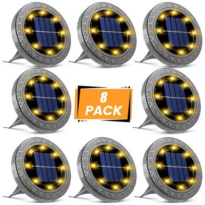 China modern & Hot Selling Pathway Lights Cozy Solar Warm White Decor 8 Pack Solar Garden Lights Hot Selling Waterproof Solar In Ground Lights Solar Ground Lights for sale