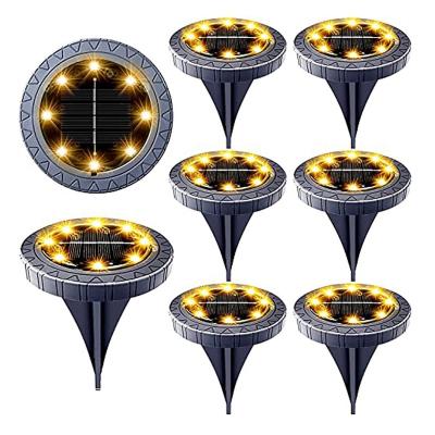 China modern & Factory Price 8 LED Solar Pathway Lights Decor Supplier Warm White Solar Garden Led Waterproof Solar Yard Light Patio In Ground Lights Setp Light for sale