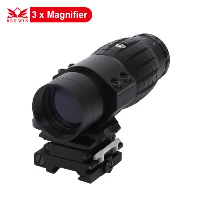 China Aircraft Grade Victory T-6061 Red Aluminum Holographic Scope Use 32 Mm Lens With Quick Flip To Side And Quick Mount Base CQB 3x Insulated Magnifier Tactical Scope for sale