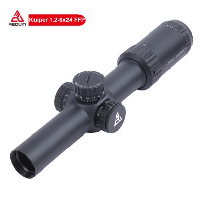 China Aircraft Grade T-6061 Aluminum Red Victory 30mm Monotube 1/2 MOA Turret Adjust Zero Lock Work SG Reticle Kuiper 1.2-6x24 FFP Tactical Rifle Scope for sale