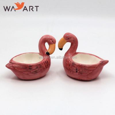 China Wholesale Contemporary Flamingo Shape Ceramic Votive Candle Holder for sale