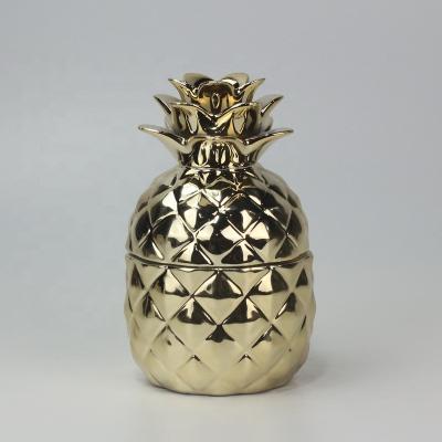 China Viable classic pineapple ceramic cookie container for wholesale for sale