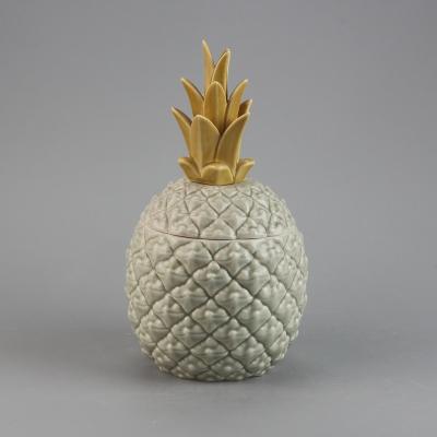 China Sustainable trade assurance ceramic pineapple jar with high quality for sale