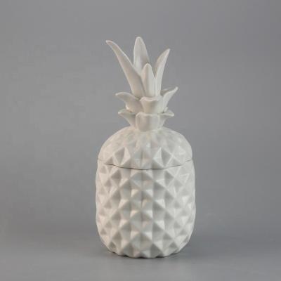 China Pineapple contemporary wholesale white ceramic cookie jar for sale