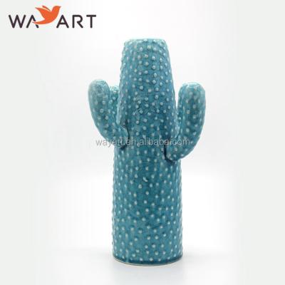 China Contemporary Custom Cactus Design Ceramic Flower Vase for sale