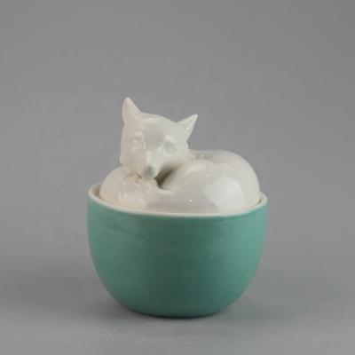 China Viable Fox Classic Ceramic Animal Cookie Jar for Nice Design for sale