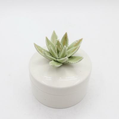 China Contemporary New Design Handmade Succulent Ceramic Jewelry Box for sale