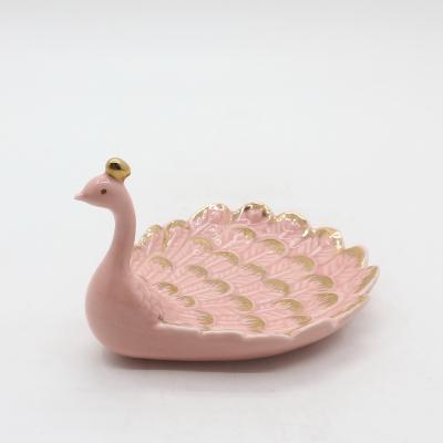 China Contemporary Hot Sale Peacock Shape Ceramic Jewelry Stand for sale