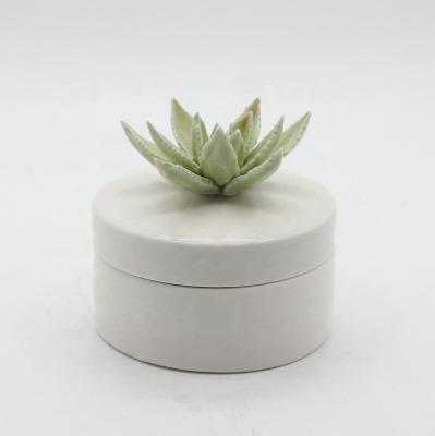 China Contemporary Popular Design Porcelain Succulent Jewelry Box For Promotion for sale