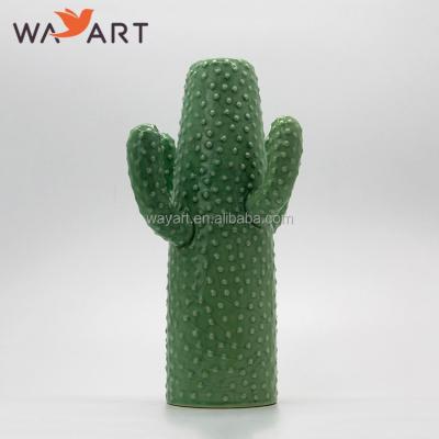 China Contemporary Cheap Small Green Flower Insert Design Cactus Ceramic Vase for sale