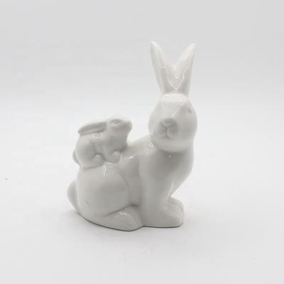 China Wholesale Contemporary Bunny Shaped Ceramic Easter Decor with Good Quality for sale