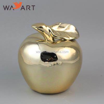 China Ceramic Home Decor Engagement Gold Plating Apple Birthday Decoration for sale