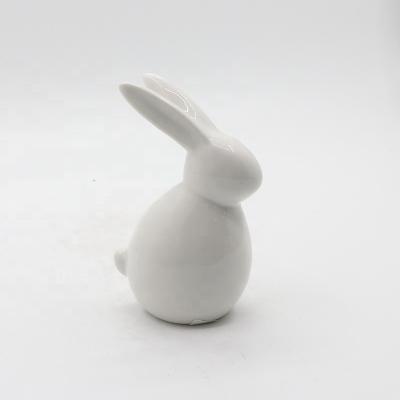 China Contemporary Adorable White Ceramic Easter Bunny Figurines For Wholesale for sale