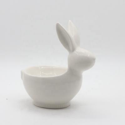 China Hotesell Bunny Design White Ceramic Easter Contemporary Promotional Decoration for sale