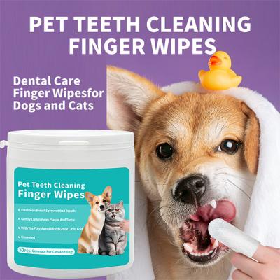 China Paraben Free Dog Dental Finger Wipes Aloe Vera Witch Hazel Pet Dental Cleaning Finger Wipes for sale