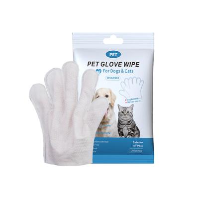 China Multi Purpose Hypoallergenic Gentle Pet Grooming Gloves Wipes For Dogs And Cats for sale