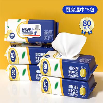 China 80pcs APG Factor Cleaning Kitchen Oil Stains Quick Clean Kitchen Cleaning Wet Wipes for sale