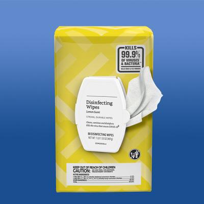 China Customized Sanitary Cleaning Wipes 80pcs Lemon Fresh Scent Disinfecting Wipes for sale