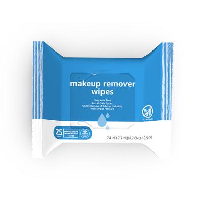 China OEM Non Comedogenic Makeup Remove Wipe Fragrance Free Face Wipes 25 Count for sale