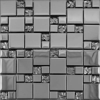 China Silver Parquet Plating Glass Mosaic Wallpaper Mosaic GBG035C for sale